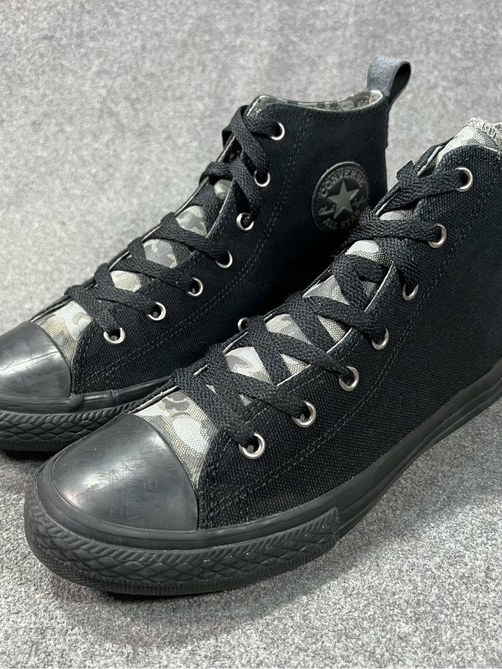 Converse Chuck Taylor All Star Hi Black/Gray Camo Retro Sneaker Size 6 Womens 8